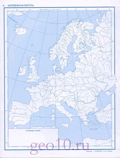 Контурная Карта Европы