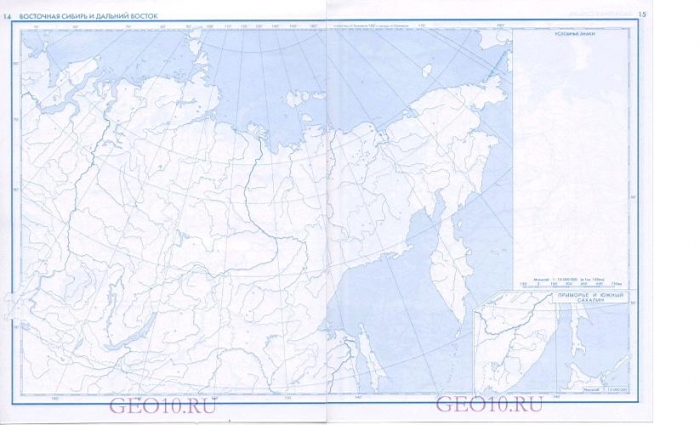 Восточная сибирь контурная карта 8 класс гдз